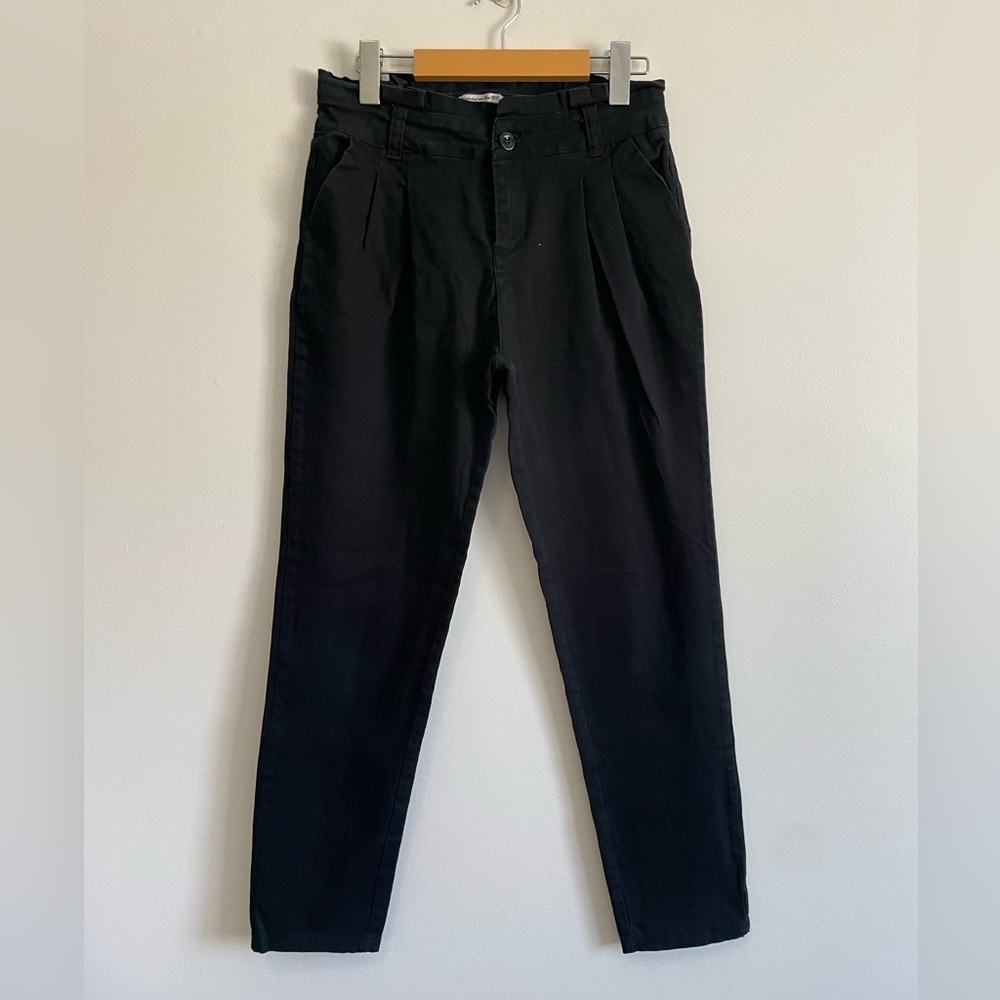 Black Parisian Cotton Trouser Pants